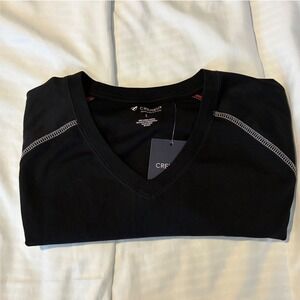 Cremieux Sport‎ T-Shirt Supima Cotton V-Neck Short Sleeve Black Mens Large